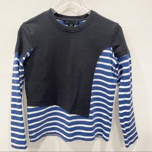Marc By Marc Jacobs Multimedia Stripe Pullover XS Blue Cotton